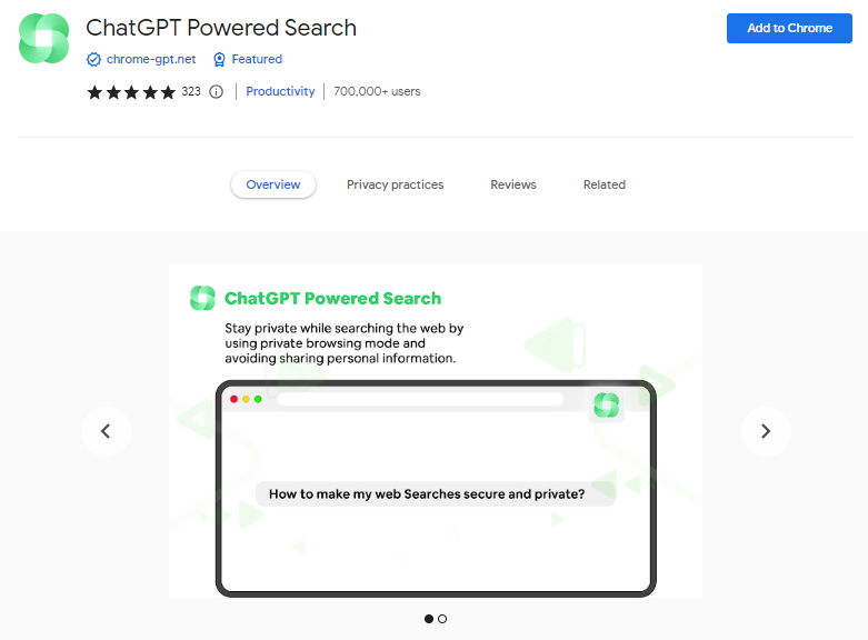 ChatGPT Powered Search - Best ChatGPT Chrome Extensions