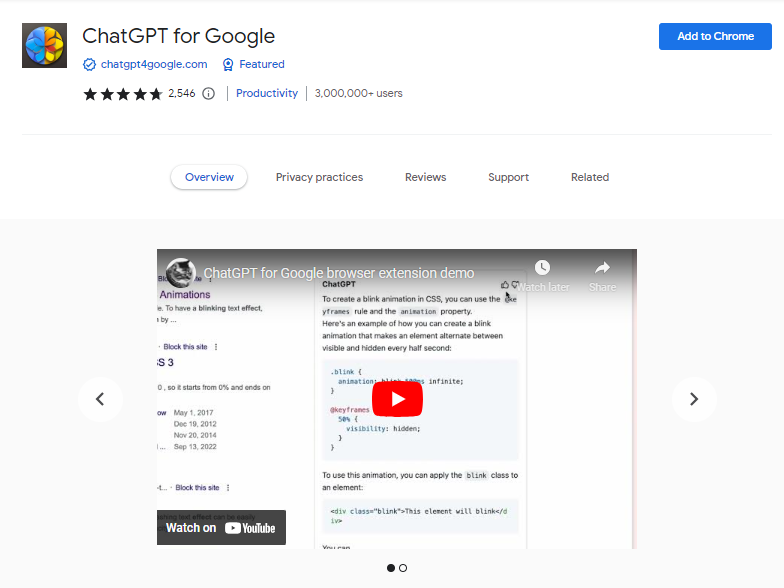 ChatGPT for Google - Best ChatGPT Chrome Extensions