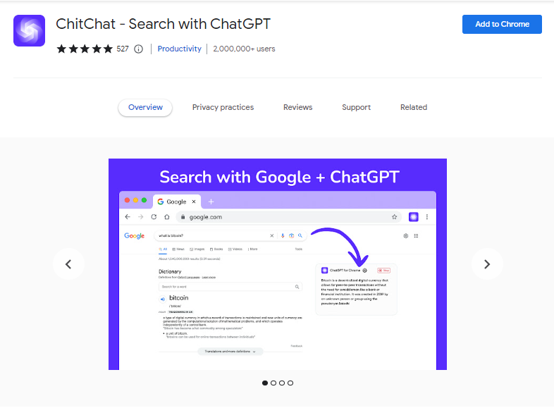 ChitChat - Search with ChatGPT - Best ChatGPT Chrome Extensions