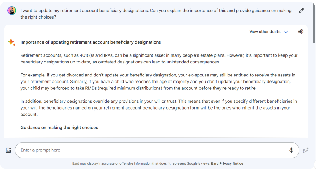 Demo For Prompt For Retirement Account Beneficiary Designations