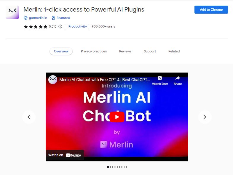 Merlin One Click Access To Powerful AI Plugins - Best ChatGPT Chrome Extensions