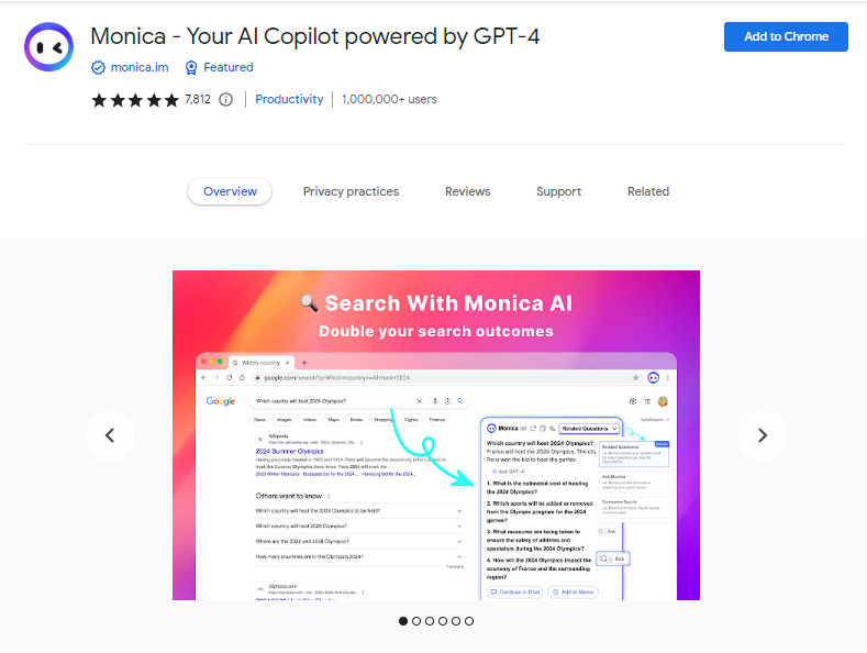 Monica - Your AI Copilot powered by GPT-4 - Best ChatGPT Chrome Extensions