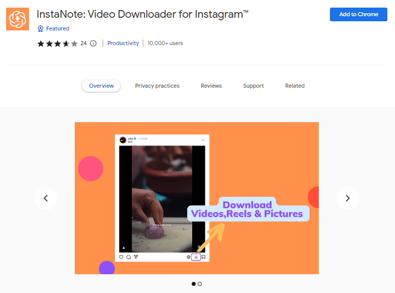 InstaNote: Video Downloader for Instagram™ - Best ChatGPT Chrome Extensions
