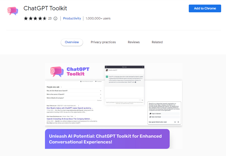 ChatGPT Toolkit - Best ChatGPT Chrome Extensions