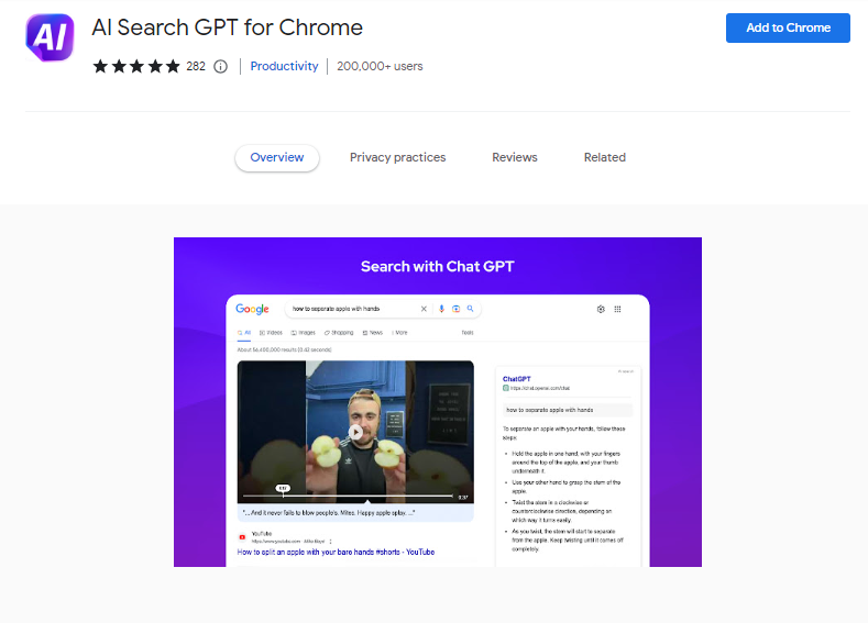 AI Search GPT for Chrome - Best ChatGPT Chrome Extensions 