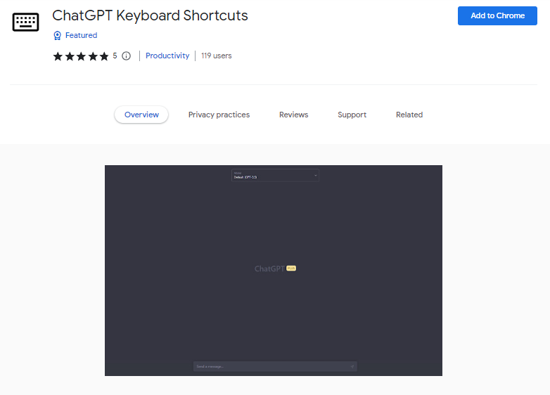 ChatGPT Keyboard Shortcuts - Best ChatGPT Chrome Extensions