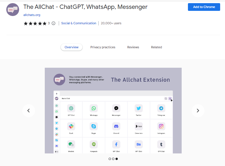 The AllChat - ChatGPT, WhatsApp, Messenger - Best ChatGPT Chrome Extensions