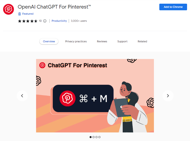 OpenAI ChatGPT For Pinterest™ - Best ChatGPT Chrome Extensions