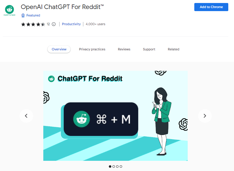 OpenAI ChatGPT For Reddit™ -  Best ChatGPT Chrome Extensions