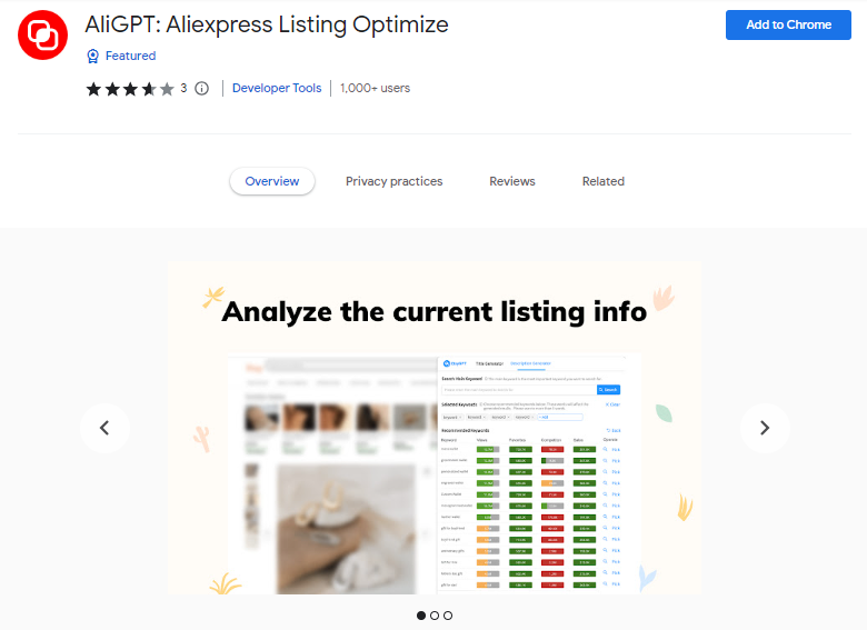 AliGPT: Aliexpress Listing Optimize - Best ChatGPT Chrome Extensions