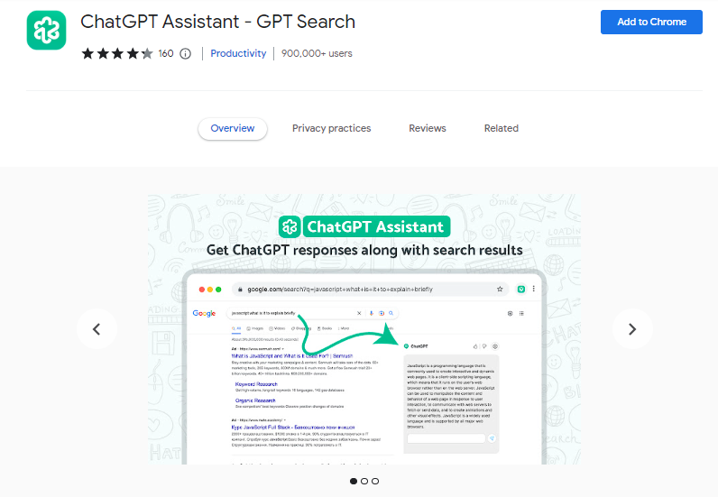 ChatGPT Assistant - GPT Search - ChatGPT Chrome Extensions