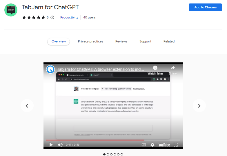 TabJam for ChatGPT - Best ChatGPT Chrome Extensions