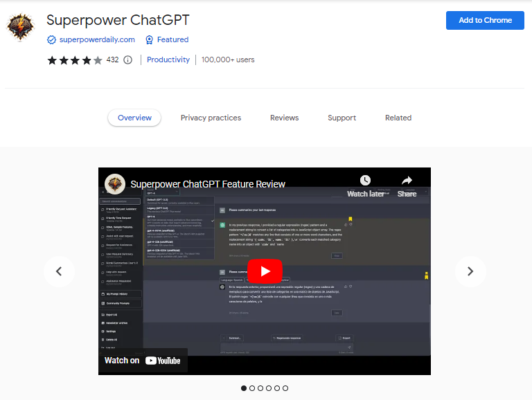 Superpower ChatGPT - Best ChatGPT Chrome Extensions