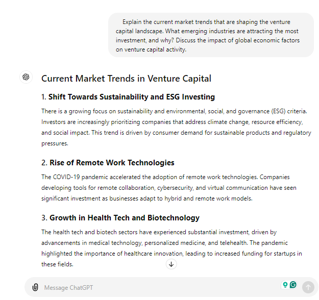 Demo - ChatGPT Prompts for Venture Capital