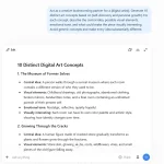 Screenshot of a ChatGPT prompt for artists designed to generate creative artwork ideas and explore different artistic concepts.